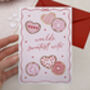 Pink Valentines Day Card For Wife Sweet Donut Design, thumbnail 2 of 3