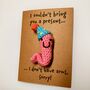 Funny Party Worm Crochet Birthday Card Handmade, thumbnail 5 of 10
