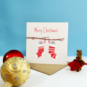 Personalised Mice Christmas Stocking Card, 4 of 6