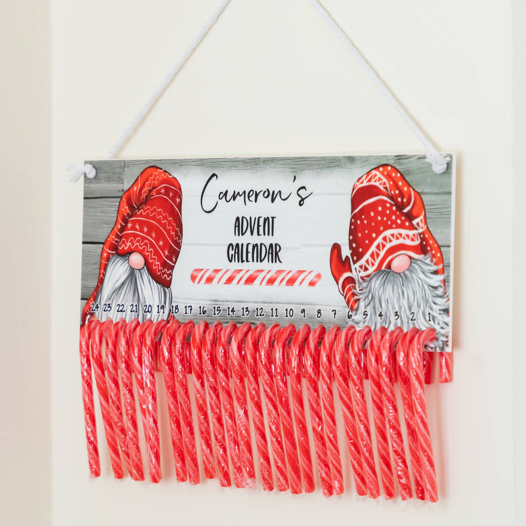 Personalised Gonk Advent Calendar For Candy Canes By Mirrorin