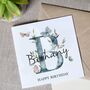 Butterfly Initial Watercolour Birthday Card, thumbnail 2 of 3