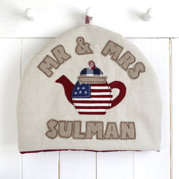 Personalised American Flag Tea Pot Cosy Gift, 6 of 12