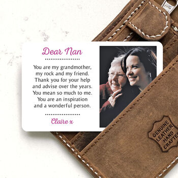 Personalised Wallet Metal Photo Card For Granny, 2 of 7