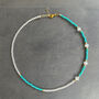 Turquoise And White Bead Necklace, thumbnail 1 of 7