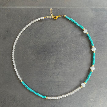 Turquoise And White Bead Necklace, 2 of 7