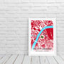 Nottingham Forest Football Gift City Ground Stadium Art Map Print A3, thumbnail 4 of 4