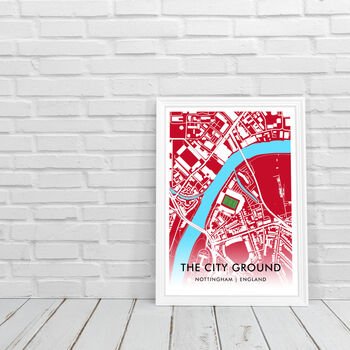 Nottingham Forest Football Gift City Ground Stadium Art Map Print A3, 4 of 4