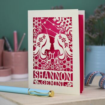 Personalised Gemini Birthday Card, 5 of 7
