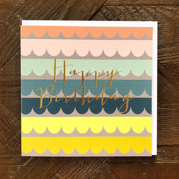 Gold Foiled Scallop Birthday Card, 3 of 5