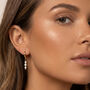 Women's Pearl Dangle Hoop Earrings In 18k Gold, thumbnail 2 of 4