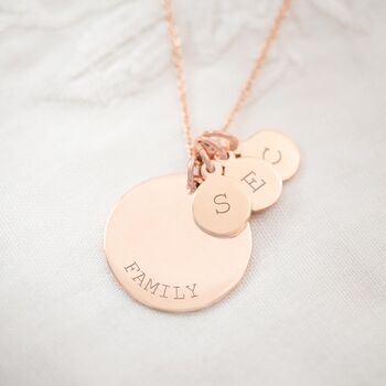 Family Disc Pendant Personalised Necklace, 3 of 10
