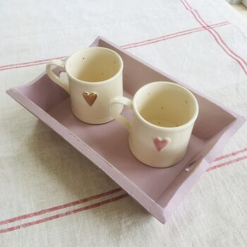 Vintage Wooden Hand Painted Pink Tray, 2 of 2