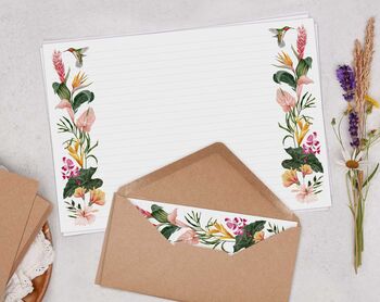 A4 Landscape Letter Writing Paper With Tropical Design, 4 of 5
