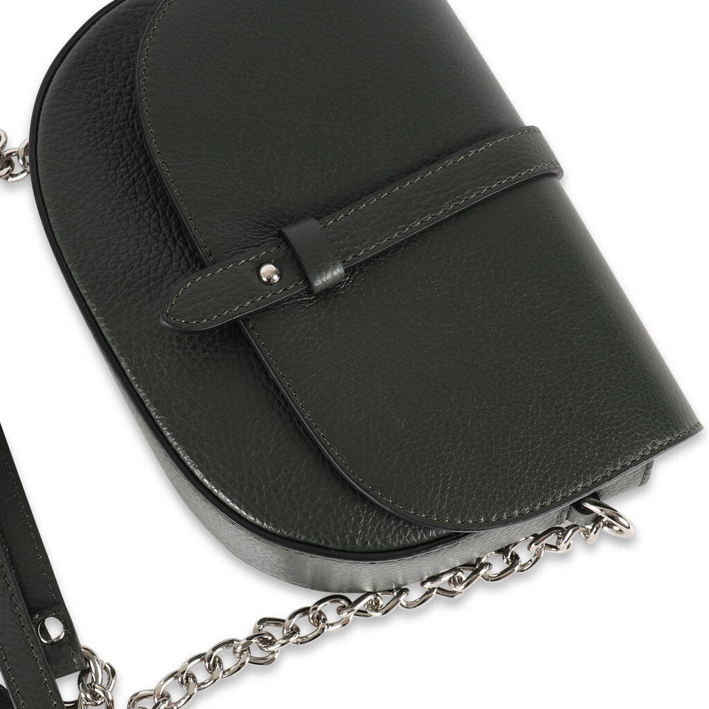 Green Leather Small Cross Body Saddle Bag By The Leather Store