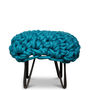 'Helena' Handwoven Wool Footstool With Hairpin Legs, thumbnail 4 of 10
