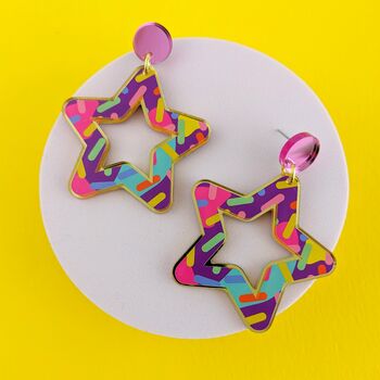 Colourful Acrylic Star Earrings, 9 of 9
