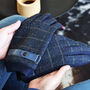 Personalised Men's Check Merino Wool Gloves With Straps, thumbnail 4 of 12