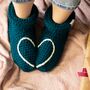 Hidden Love Heart Crochet Slipper Socks, thumbnail 1 of 12