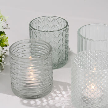 Glass Tea Light Holder, Set Of Four, 2 of 4
