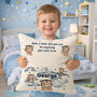 Personalised Teddy Bear Pocket Pillow, Kids Reading Cushion, thumbnail 1 of 3