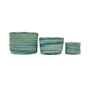 Leta: Turquoise And Gold Tie Dye Woven Storage Basket, thumbnail 2 of 9