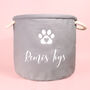 Personalised Pet Paw Print Canvas Dog Toy Basket, thumbnail 2 of 4