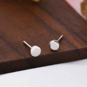 Pair Of Sterling Silver Round Dot Stud Earrings, 2 of 12