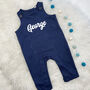 Retro Style Personalised Organic Baby Dungarees, thumbnail 1 of 2
