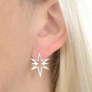 Serling Silver Northern Star Earrings, 2 of 8
