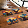 Highland Series Set Of Four Pu Leather Coasters, thumbnail 6 of 8