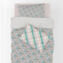 Organic Cotton Single Bed Duvet Set Delilah Green, thumbnail 5 of 5