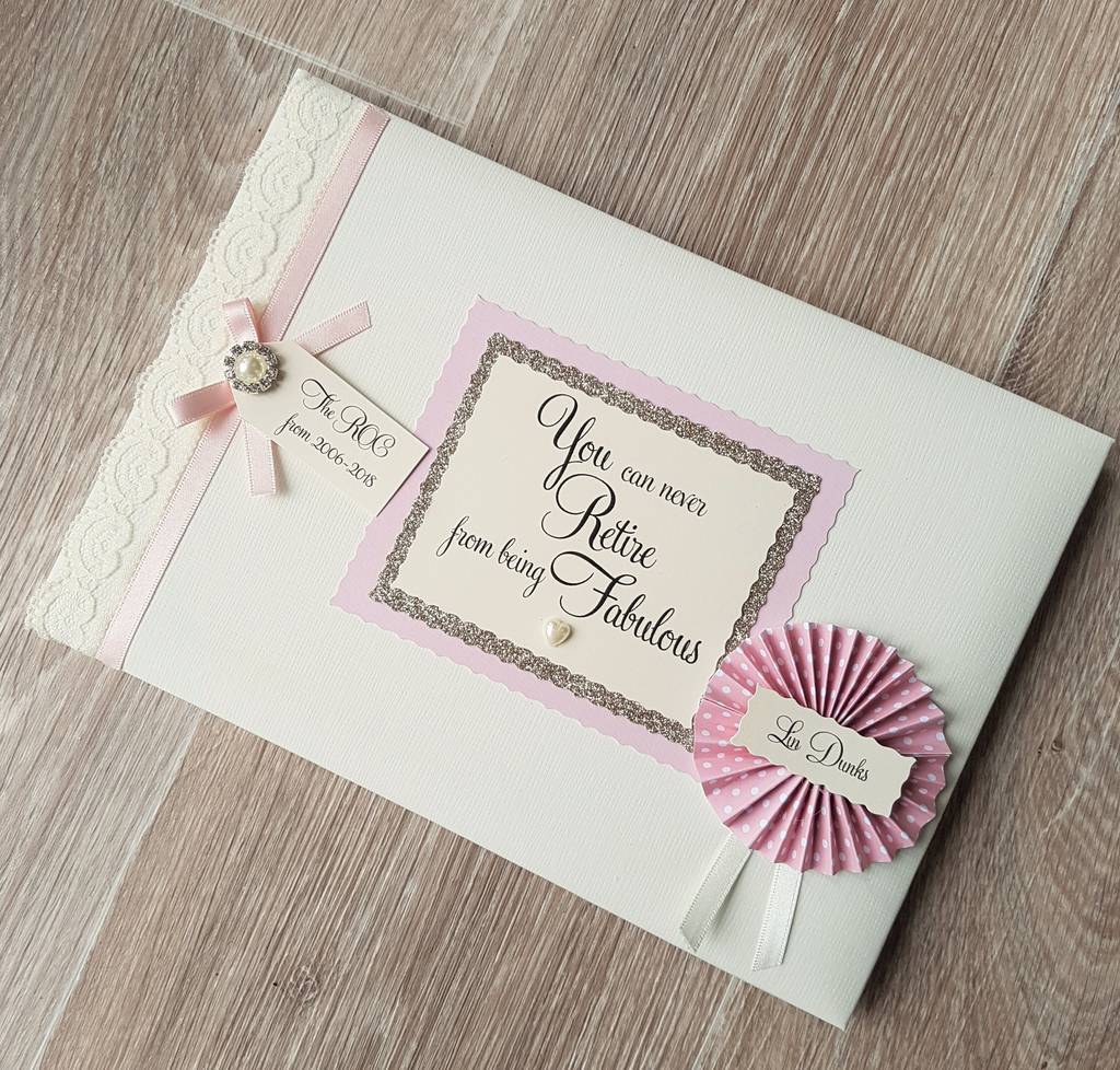 personalised retirement keepsake scrapbook album by vintage twee