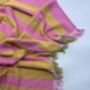 Dolce 100% Cotton Modern Striped Beach Towel Pink / Yellow And Green, thumbnail 7 of 11
