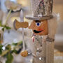 Pair Of Large Silver Glitter Christmas Nutcrackers, thumbnail 6 of 7