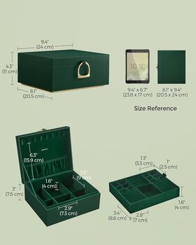 Two Layer Jewellery Box Organiser Tray Jewel Case, 11 of 12