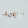 Sterling Silver Cat Silhouette Stud Earrings, thumbnail 3 of 5