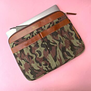 Personalised Camo Laptop Travel Pouch, 4 of 5