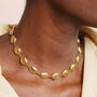 Clam Shell Chunky Chain Necklace In Gold Plating, thumbnail 1 of 5