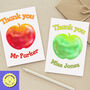 Shiny Apples Personalised Thank You Teacher Card, thumbnail 1 of 2