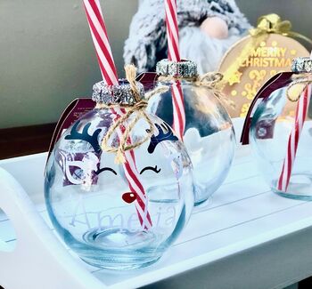 Personalised Bauble Theme Drinking Glass, 10 of 11