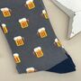 Men's Bamboo Beer Socks In Grey, thumbnail 2 of 2