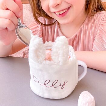 Personalised Children's Bunny Mug Cosy Set, 3 of 6