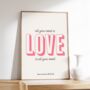 All You Need Is Love Wedding Anniversary Print, thumbnail 1 of 3