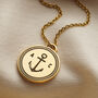 Nautical Anchor Initial Disc Necklace, thumbnail 3 of 7