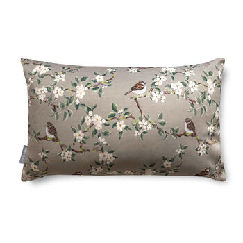 Luxury Soft Velvet Cushion Orchard Blossom Taupe, 5 of 5