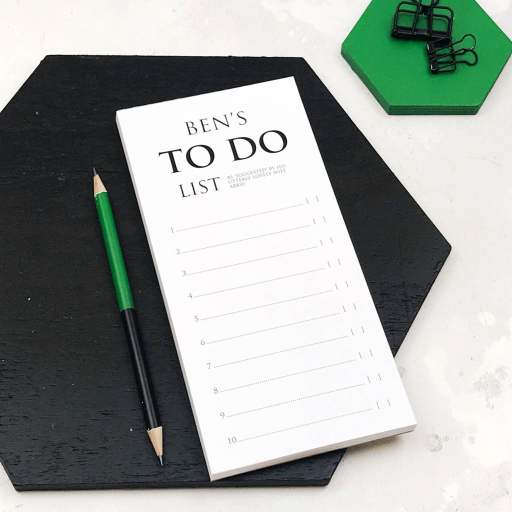 Personalised Classic 'To Do List' Notepad By XOXO | notonthehighstreet.com