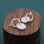 Sterling Silver Genuine White Jade Donut Huggie Hoop Earrings, thumbnail 6 of 11