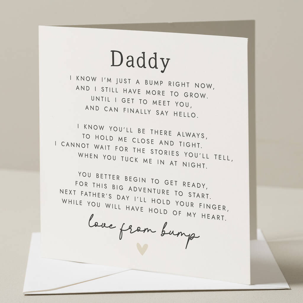 Daddy Fathers Day Poem Card From Bump By Twist Stationery