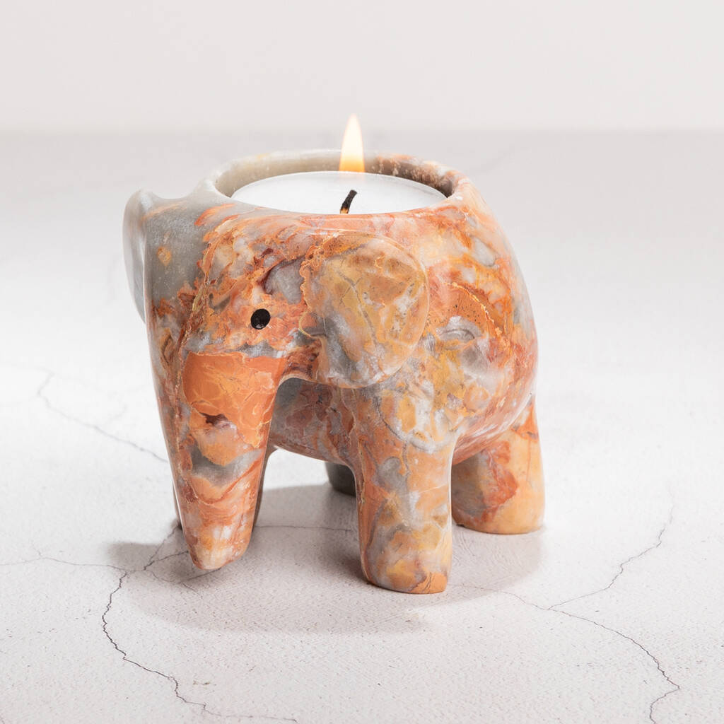 Marble Elephant Tea Light Holder, 1 of 12