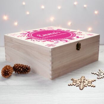 Personalised Christmas Eve Box With Snowflake Wreath, 11 of 12
